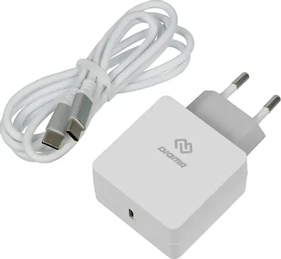Сетевое зарядное устройство Digma DGPD-18W-WG, USB-C, USB-C, 18Вт, 3A, белый