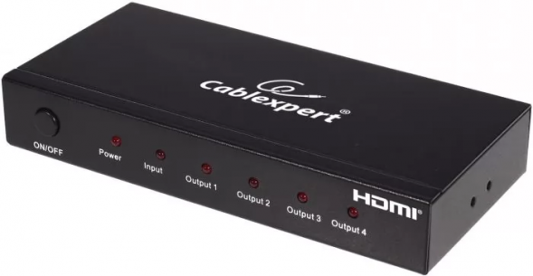 Разветвитель HDMI Cablexpert, HD19F/4x19F, 1 компьютер =&amp;gt; 4 монитора, Full-HD, 3D, 1.4v Gembird DSP-4PH4-02
