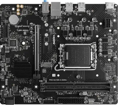 Материнская плата MSI PRO H610M-S DDR4 (RTL) LGA1700 &amp;lt; H610 &amp;gt; PCI-E HDMI GbLAN SATAMicroATX 2DDR4