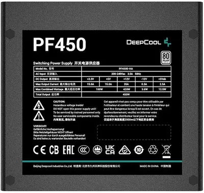 БП Deepcool 450W PF450 80+ &amp;lt;R-PF450D-HA0B-EU&amp;gt; ATX (24+8+2x6/8пин)