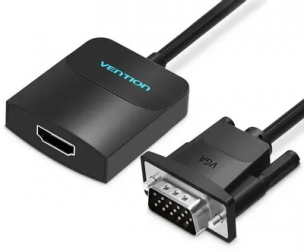 Мультимедиа конвертер Vention VGA + аудио &gt; HDMI, гибкий, черный (ACNBB)