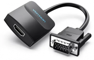 Мультимедиа конвертер Vention VGA + аудио &gt; HDMI, гибкий, черный (ACNBB)
