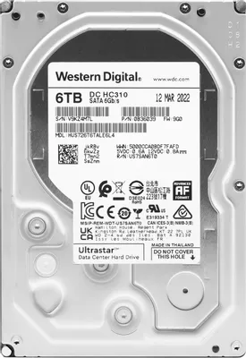 Жесткий диск WD Ultrastar DC HC310 HUS726T6TALE6L4, 6ТБ, HDD, SATA III, 3.5&amp;quot; [0b36039]