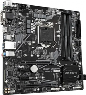 Материнская плата GIGABYTE B560M DS3H V3 Soc-1200 Intel H470 4xDDR4 mATX AC`97 8ch(7.1) GbLAN+VGA+DVI+HDMI
