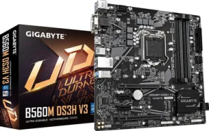 Материнская плата GIGABYTE B560M DS3H V3 Soc-1200 Intel H470 4xDDR4 mATX AC`97 8ch(7.1) GbLAN+VGA+DVI+HDMI