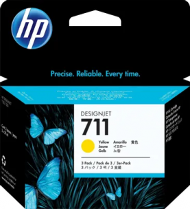 Картридж hp CZ136A (№711) Yellow для HP DJ T120/T520 (3шт CZ132A в упаковке) 3*29мл.