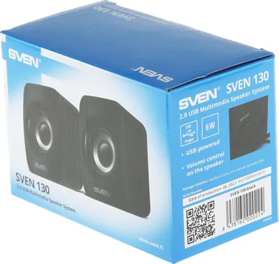 Колонки Sven 130, 2.0, черный SV-020224
