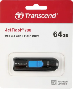 Флешка 64ГБ USB Transcend Jetflash 790 USB3.0, черный [ts64gjf790k]