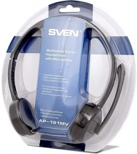 Гарнитура SVEN AP-151MV &lt;Black&gt; (с регулятором громкости,  шнур  1.2м)