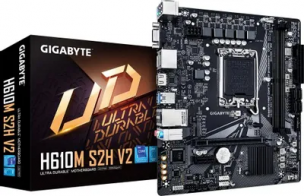 Материнская плата GIGABYTE H610M S2H V2 (2xDDR5(64GB), D-SUB/HDMI 2.1/2xDP, 1xPCIe 4.0x16, 1xPCIe 3.0, 1xLAN, 4xSATA 6Gb/s, 1xM.2, 2xUSB 3.2, 4xUSB 2.0, 1xPS/2, mATX)