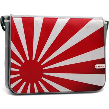 Сумка для ноутбука CANYON CNL-NB09J (нейлон, красно-белая, 15,6&amp;quot;, 43x34x10 см)