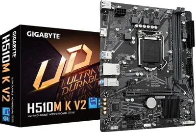 Материнская плата GIGABYTE H510M K V2 (RTL) LGA1200 &amp;lt;H470&amp;gt; PCI-E HDMI GbLAN SATA MicroATX 2DDR4