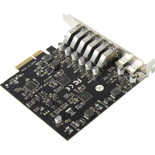 USB контроллер ORIENT AM-U3142PE-6A2C PCI-E x4, разъемы: 2 x USB 3.2 Gen 2 Type-C, 6 x USB 3.2 Gen 2 скорость 10 Gps