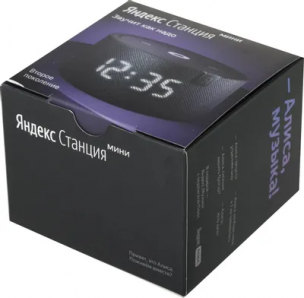 Портативная колонка Яндекс.Станция Мини` обновленная версия с часами. Цвет: чёрный. YNDX00020K