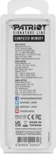 Оперативная память 16Gb Patriot Signature Line [PSD416G26662] DDR4 2666 МГц, 19(CL)-19-19-43