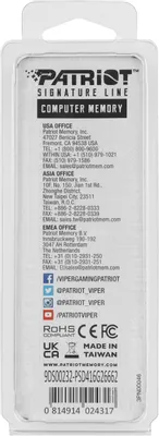 Оперативная память 16Gb Patriot Signature Line [PSD416G26662] DDR4 2666 МГц, 19(CL)-19-19-43