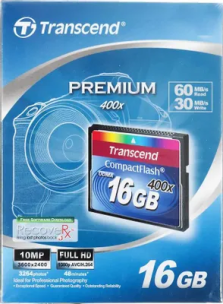 Карта памяти CF Transcend 16 ГБ, 400X, TS16GCF400, 1 шт., без адаптера