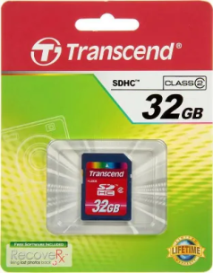 Карта памяти SDHC Transcend 32 ГБ, Class 2, TS32GSDHC2, 1 шт., без адаптера