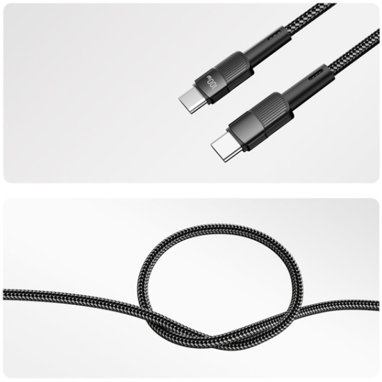 Кабель Rexant 18-7073 Type-C – Type-C, 5A, 100Вт, 2м, в черной нейлоновой оплетке