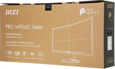 Монитор 34&amp;quot;  MSI Pro MP341CQ черный (3440x1440, 100Hz, VA, 1ms, 300cd, HDMI, DP)