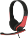Гарнитура Oklick HS-M150, для компьютера, накладные, проводные, черный / красный [359486]