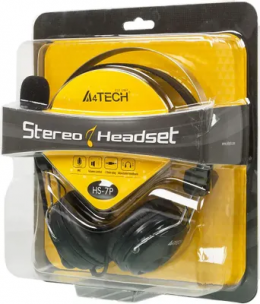 Гарнитура A4TECH HS-7P, для компьютера, накладные, проводные
