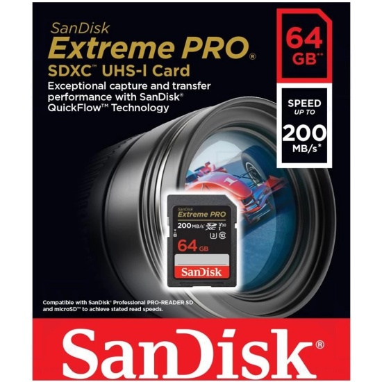 Карта памяти SDSDXXU-064G-GN4IN SanDisk Extreme PRO &amp;lt;SDSDXXU-064G-GN4IN&amp;gt; SDXC Memory Card 64Gb UHS-I U3 Class10 V30