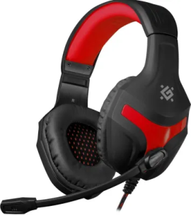 Гарнитура Defender Scrapper 500, для компьютера и игровых консолей, накладные, проводные, черный / красный [64500]