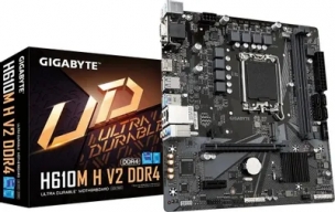 Материнская плата GIGABYTE H610M H V2 DDR4 (RTL) LGA1700 &amp;lt;H610&amp;gt; PCI-E Dsub+HDMI GbLAN SATA MicroATX 2DDR4