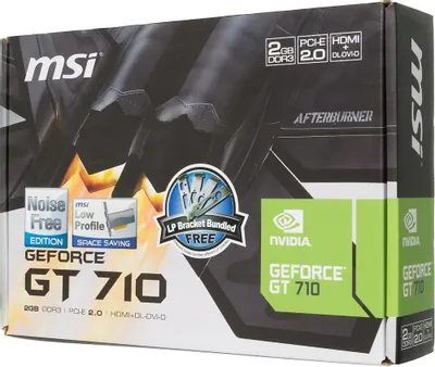 Видеокарта 2Gb &amp;lt; PCI-E &amp;gt; DDR3 MSI GT710 2GD3H LP (RTL) D-Sub+DVI+HDMI &amp;lt; GeForce® GT710 &amp;gt;