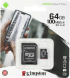 Карта памяти SD карта Kingston &amp;lt; SDCS2 / 64GB &amp;gt; microSDXC Memory Card 64Gb A1 V10 UHS-I U1 + microSD-- &amp;gt; SD Adapter