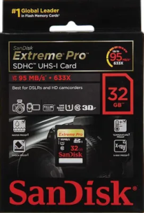 Карта памяти SDHC Sandisk Extreme Pro 32 ГБ, 95 МБ/с, Class 10, SDSDXPA-032G-X46, 1 шт.