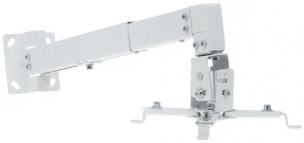 Крепление для проекторов DEXP PM-60W наклон, поворот, до - 20 кг, угол наклона от 15° до 15°, глубина - 600 мм, белый