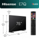Телевизор 75&amp;quot;  Hisense 75E7Q черный QLED 4K Ultra HD 60Hz MEMC DVB-T DVB-T2 DVB-C DVB-S DVB-S2 USB WiFi Smart TV