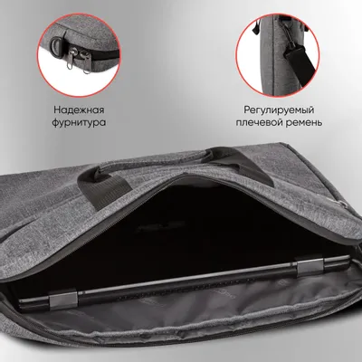 Сумка для ноутбука 15.6&amp;quot; PC PET PCP15A2GY, серый/черный