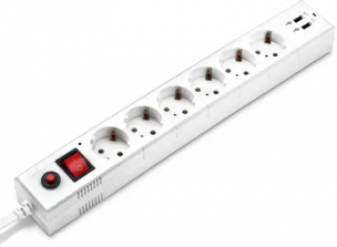 Сетевой фильтр Buro BU-SP5_USB_2A-W, 5м, белый