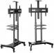 Мобильная стойка ONKRON TS1881 BLACK на 1 ТВ/ 55-80&amp;quot; от 200х200 до 800х500, макс нагр 90,9кг, 2 полки, высота 1050-1650мм, черный