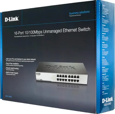Коммутатор D-Link DES-1016D  Fast E-net  Switch  16-port  (16UTP 10/100Mbps)