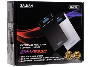 Внешний бокс Zalman &amp;lt; ZM-VE350 Black &amp;gt; (2.5&amp;quot;SATA HDD, USB3.0, Al, эмулятор CD 