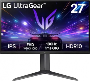 Монитор 27" LG UltraGear 27GS65F-B черный (1920x1080, 180Hz, IPS, 1мс, 1000:1, 300cd, HDMI, DP)