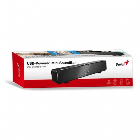 Мини саундбар Genius SoundBar 100. Выходная мощность 6Вт. Тип подключения: USB. 31730024400