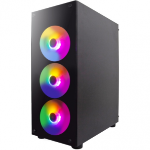 Корпус 1STPLAYER FIRE DANCING V3-B / ATX, TG / 4x120mm LED fans inc. / V3-B-4.