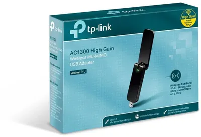 Wi-Fi адаптер USB TP-Link Archer T4U USB 3.0; диапазоны Wi-Fi: 2.4ГГц / 5ГГц