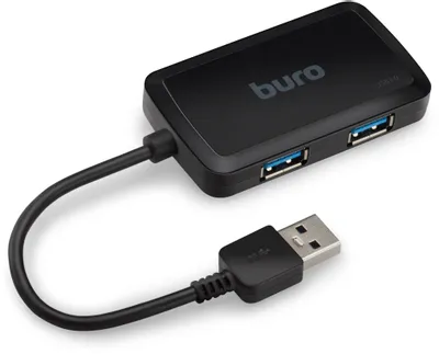 Хаб (разветвитель) Buro BU-HUB4-U3.0-S, черный