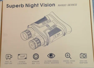 Бинокль ночного видения NV800S, 2K видео, инфракрасная камера 12 МП,  картой памяти 64 ГБ
