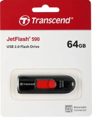 Флешка USB 64Gb Transcend &amp;lt;TS64GJF590K&amp;gt; JetFlash 590 USB2.0 Flash Drive 64Gb (RTL)