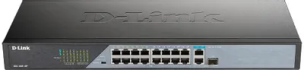 Коммутатор D-Link DSS-100E-18P (16x100Mb 1G 16PoE 230W неуправляемый)