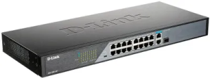 Коммутатор D-Link DSS-100E-18P (16x100Mb 1G 16PoE 230W неуправляемый)