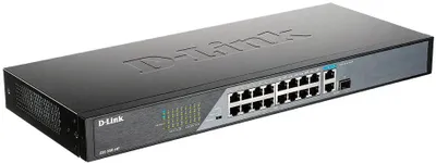 Коммутатор D-Link DSS-100E-18P (16x100Mb 1G 16PoE 230W неуправляемый)