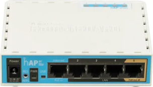 Wi-Fi роутер MIKROTIK hAP ac lite, AC750, белый [rb952ui-5ac2nd]